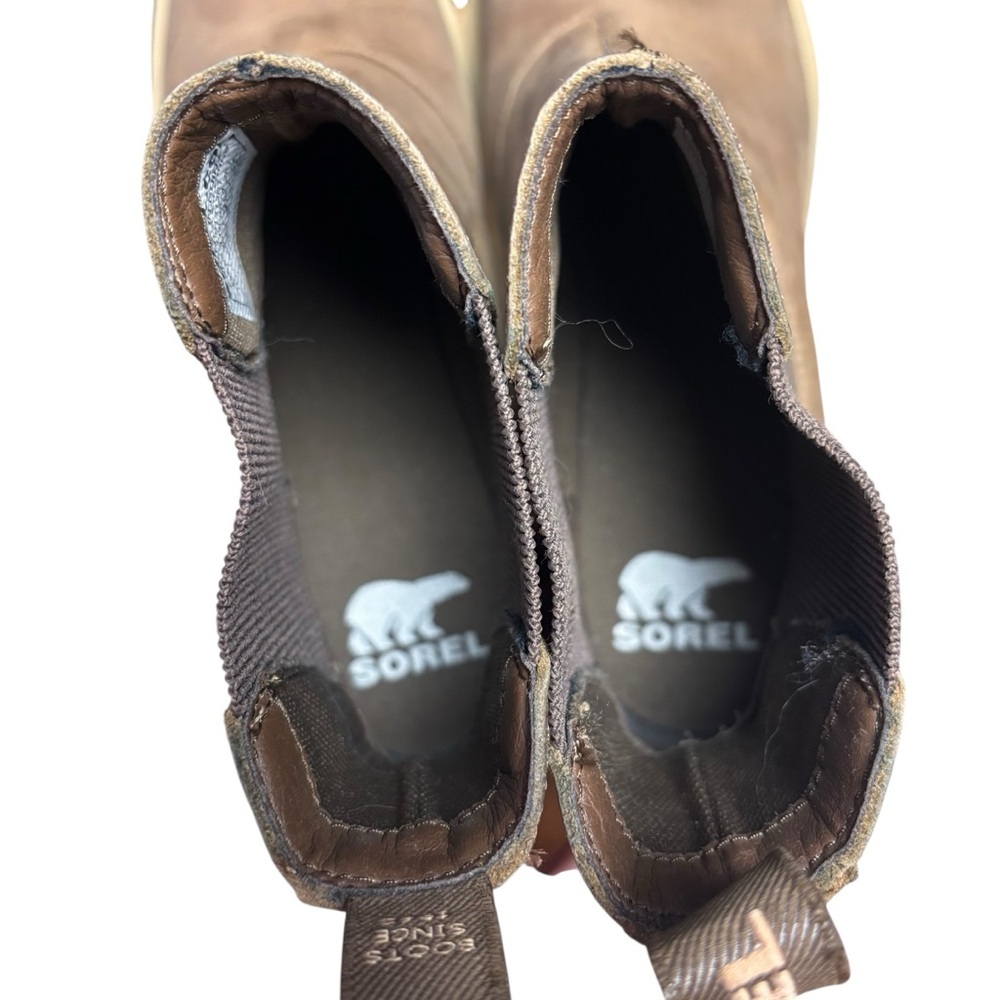 Sorel Hi-Line Chunky Heel Chelsea Boots in Umber/Ceramic – Women’s Sz 10 - Picture 8 of 11